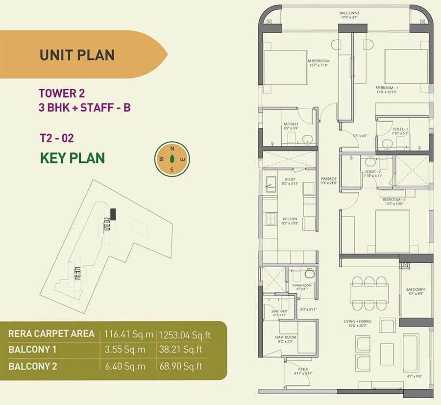 3 BHK Staff B - 1253 - Birla Tisya Rajajinagar