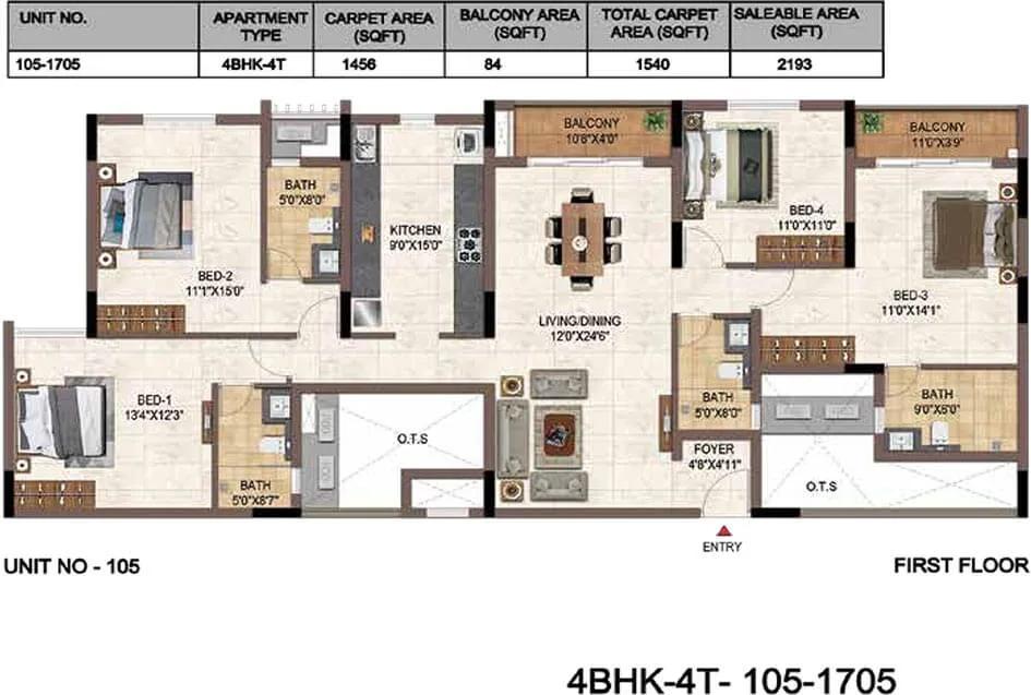 2193 4BHK+4T - Casagrand Galileo