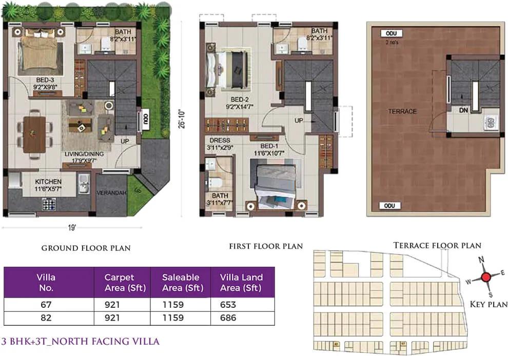 3BHK+3T North - CasaGrand Luxeria Villas