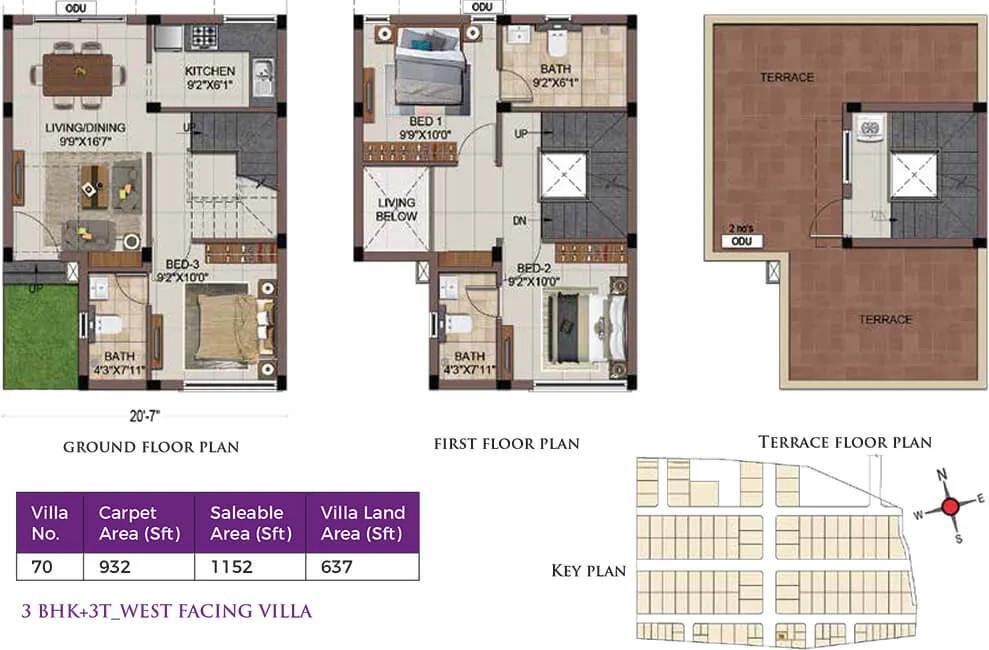 3BHK+3T West - CasaGrand Luxeria Villas