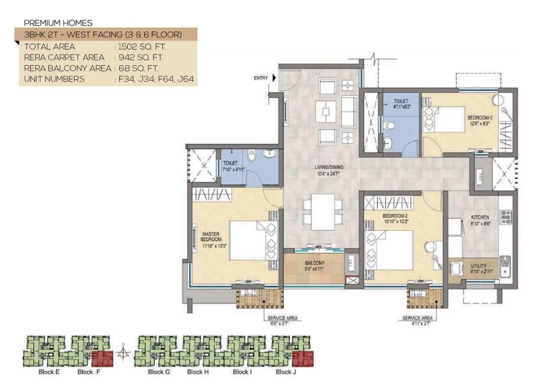 1502 3BHK2T - Magnific At TVS Emerald Peninsula