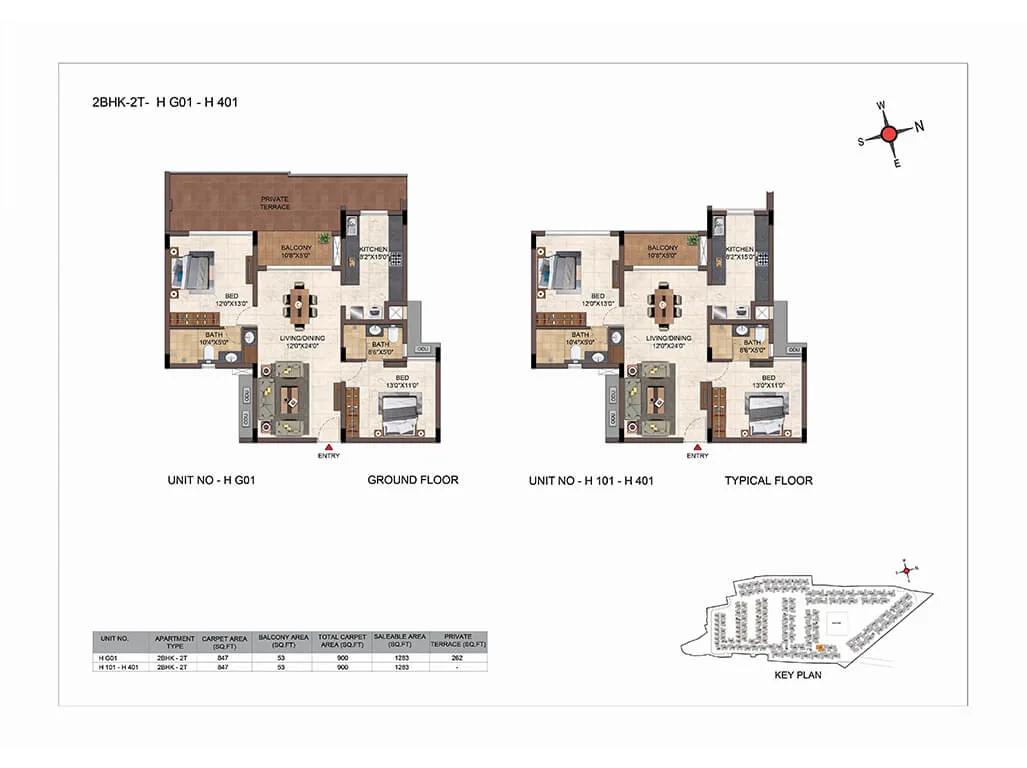 2bhk+2t d casagrand hazen