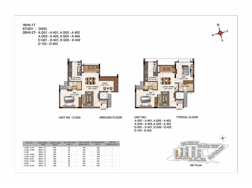 1bhk+study casagrand hazen