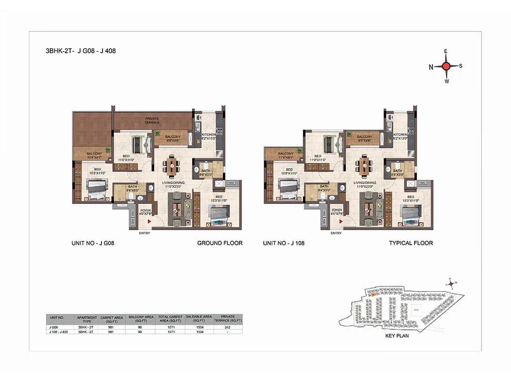 3bhk+2t b casagrand hazen