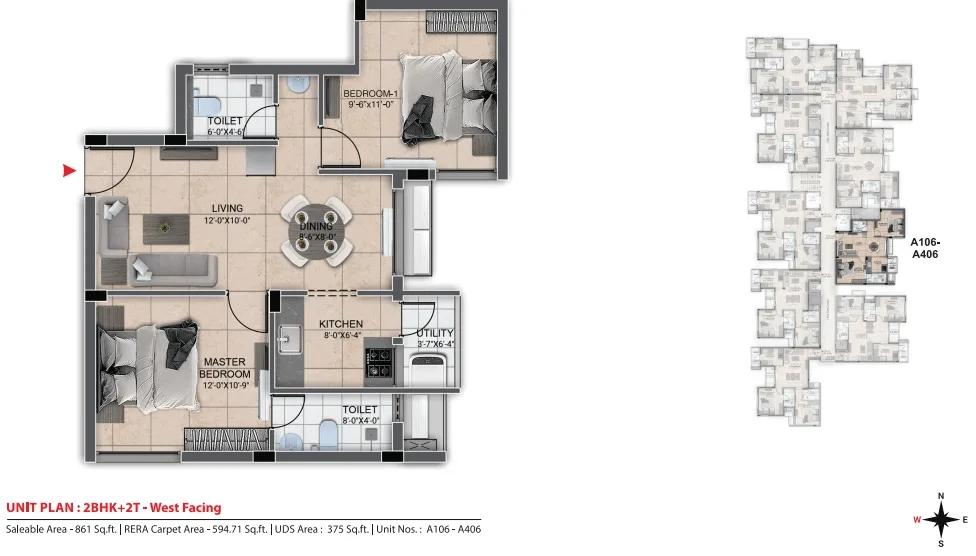 861 2BHK - DRA Urbania