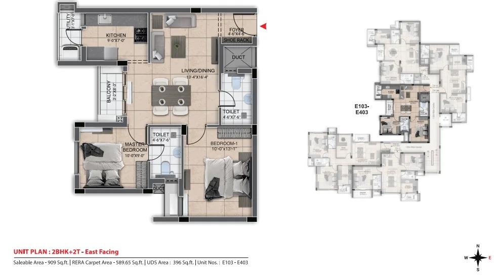 909 2BHK - DRA Urbania