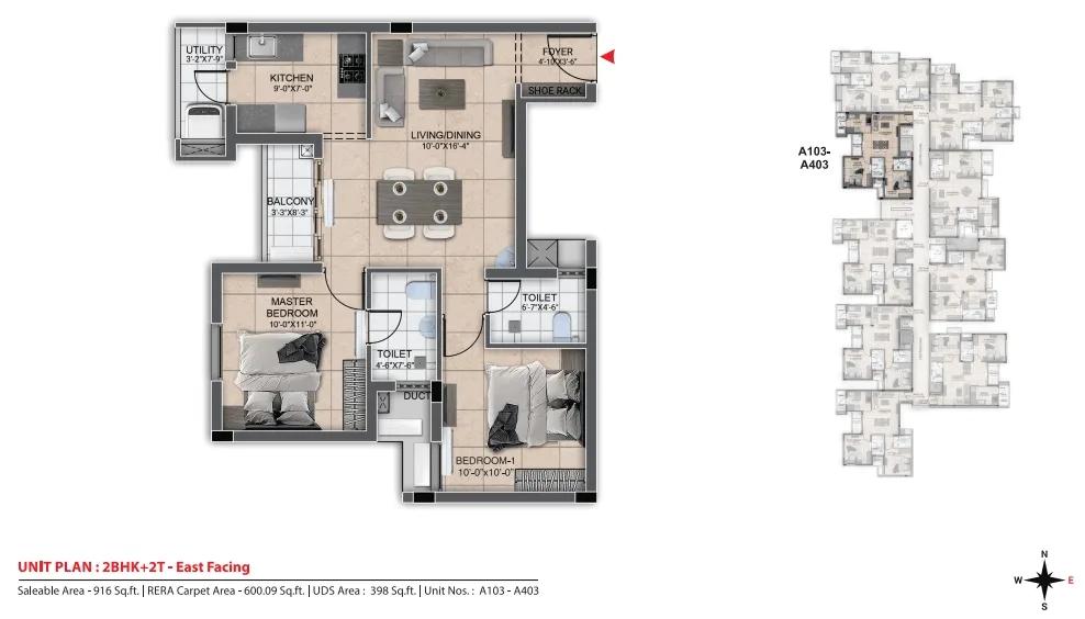 916 2BHK - DRA Urbania