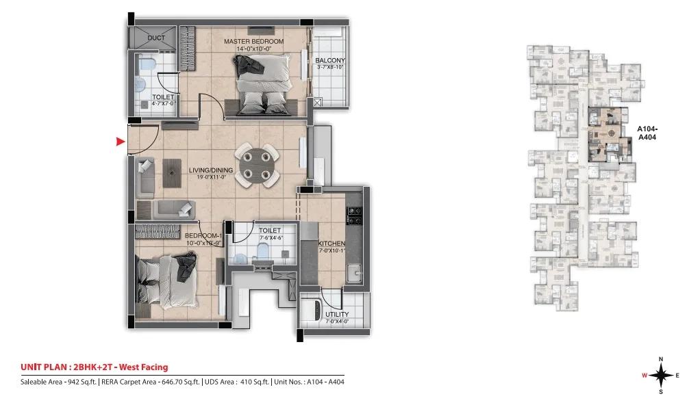 942 2BHK - DRA Urbania