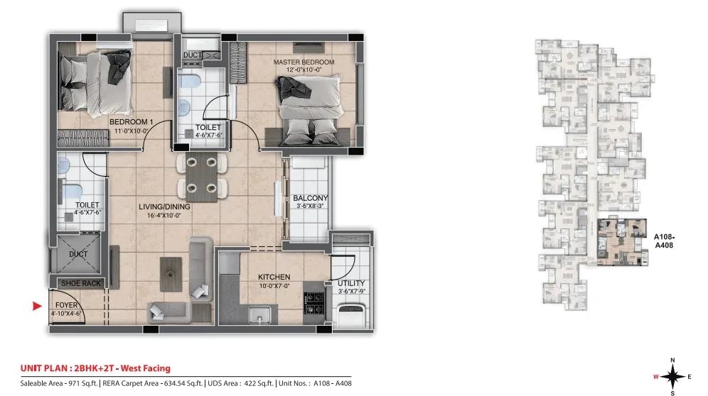 971 2BHK - DRA Urbania