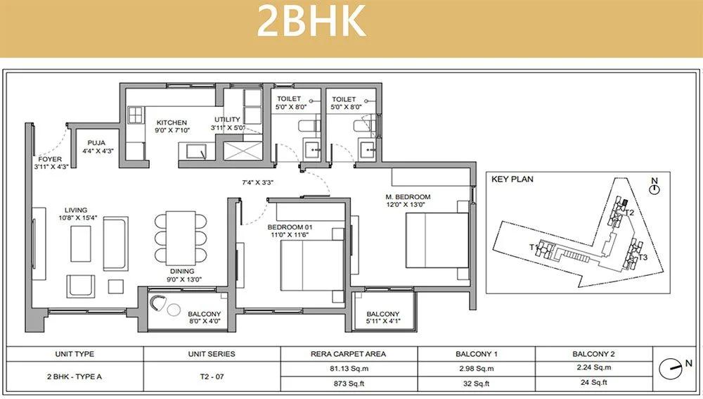 2BHK 873 - Birla Ojasvi RR Nagar