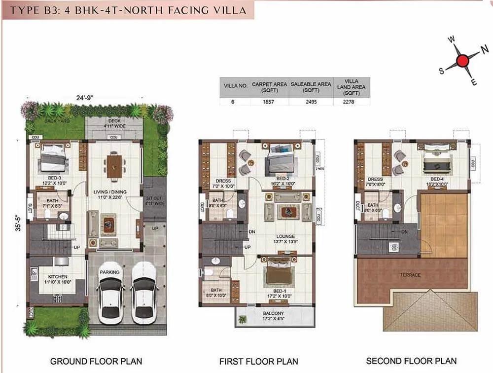 4BHK+4T North B3 - Casagrand Tranquil Villas
