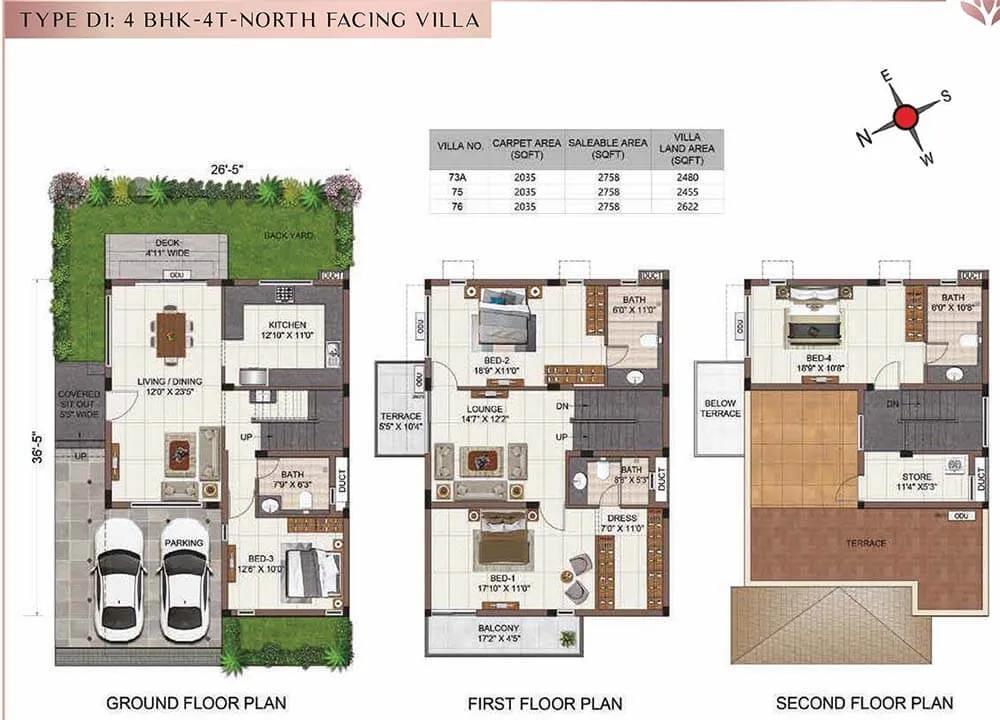 4BHK+4T North D1 - Casagrand Tranquil Villas