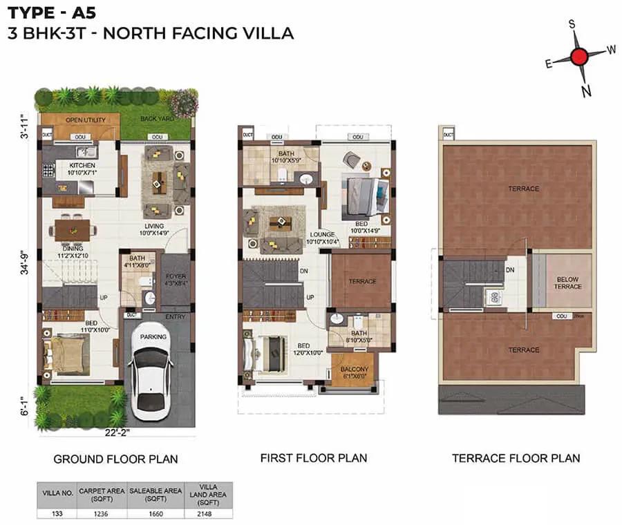 A5 3BHK+3T - CasaGrand Mabelle