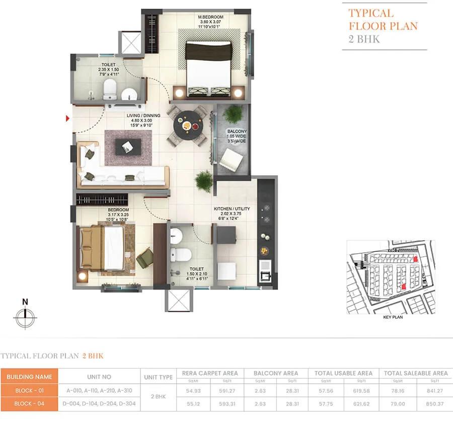 841-850 2BHK - Pride Sunrise Phase 2
