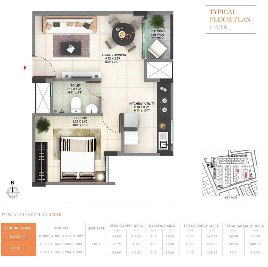 608-617 1BHK - Pride Sunrise Phase 2