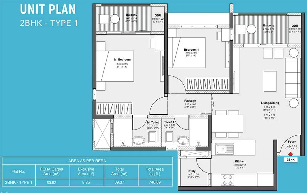 746 2BHK-1 - Godrej Serene