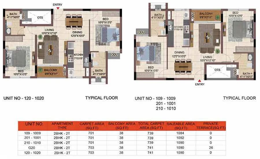 1090 2BHK - Casagrand Keatsway