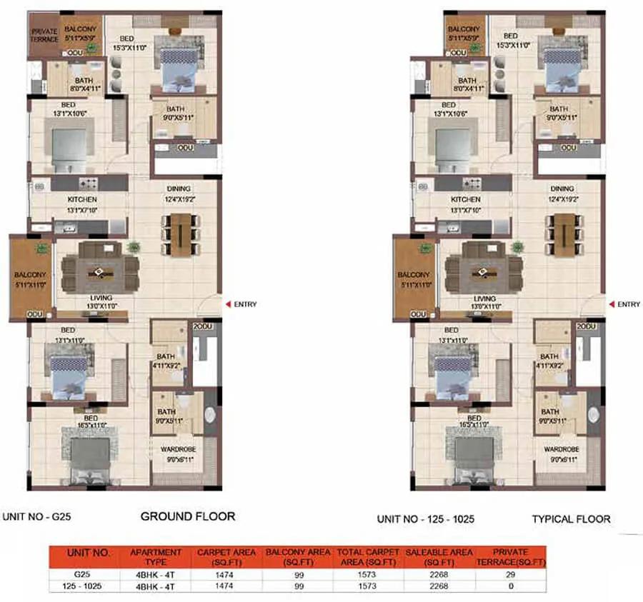 2268 4BHK - Casagrand Keatsway