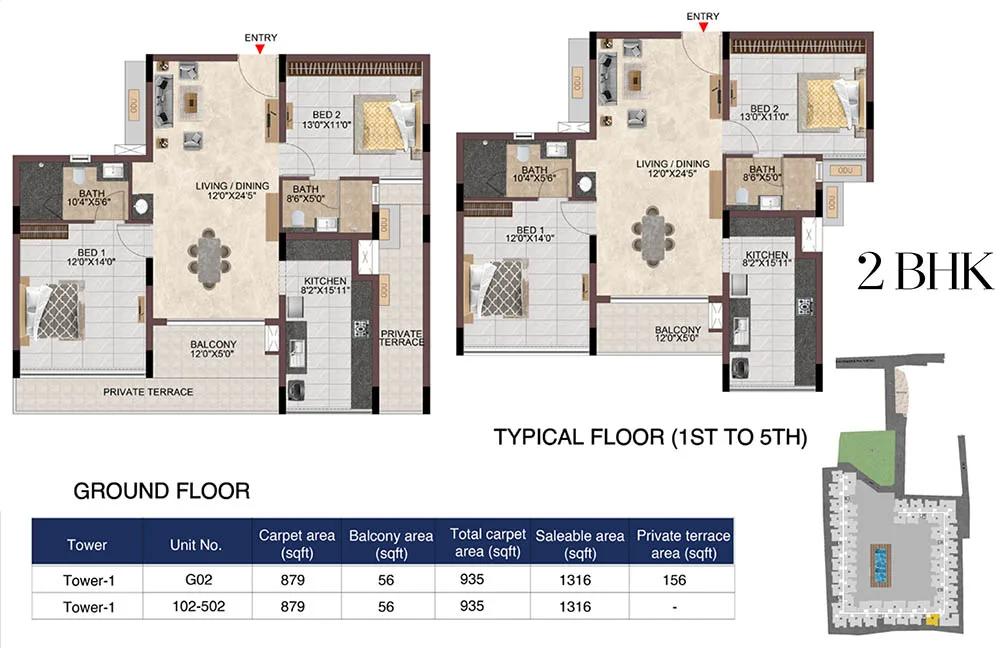 2bhk 1316 casagrand linore chennai