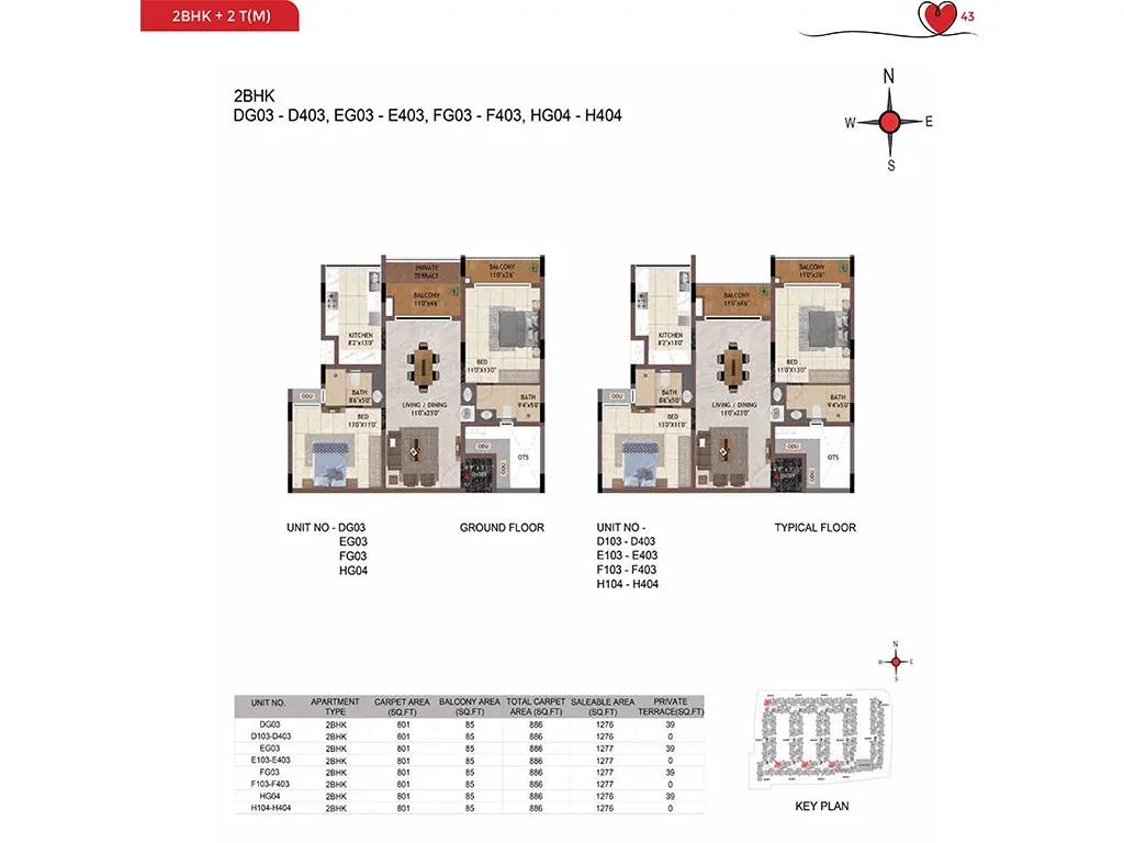 2bhk 1276 casagrand amor bannerghatta