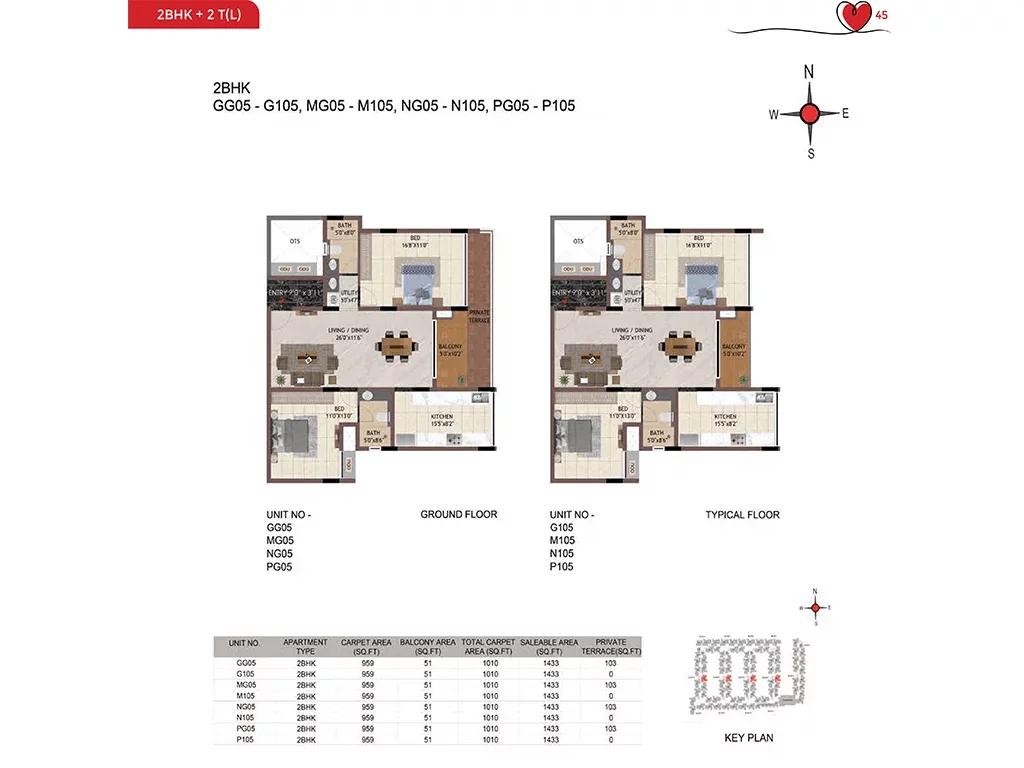 2bhk 1433 casagrand amor bannerghatta