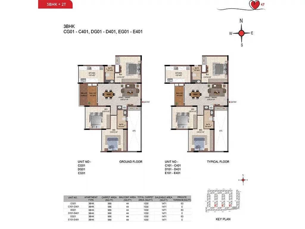 3bhk 1471 casagrand amor bannerghatta