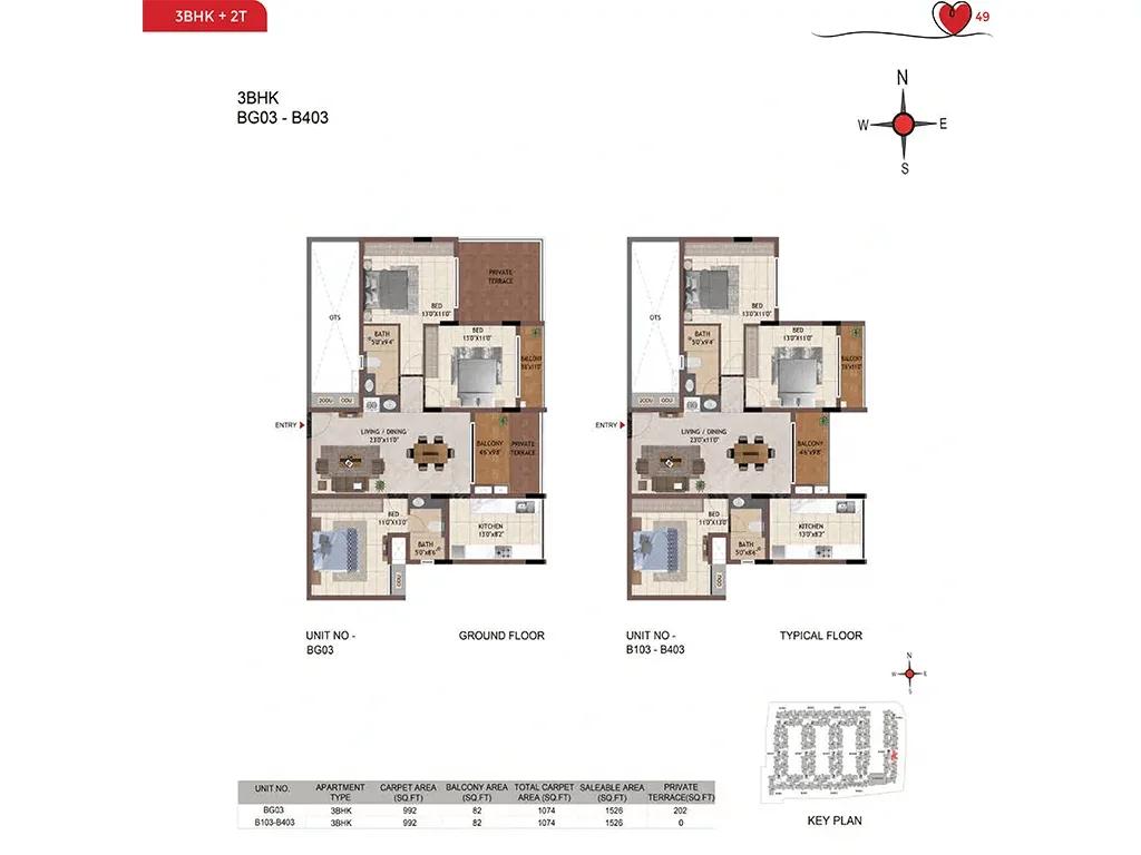 3bhk 1526 casagrand amor bannerghatta