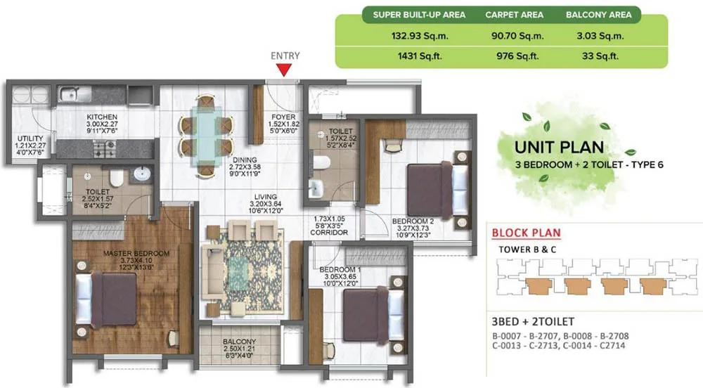3bhk+2t 1431 brigade sanctuary