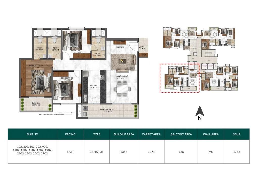 3bhk+3t 1786 mana dale sarjapur