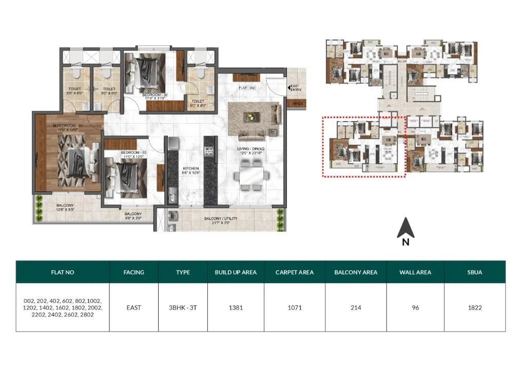 3bhk+3t 1822 mana dale sarjapur