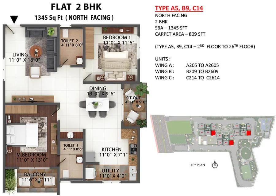 2bhk 1345 abhee celestial city