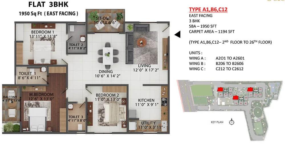 3bhk 1950 abhee celestial city