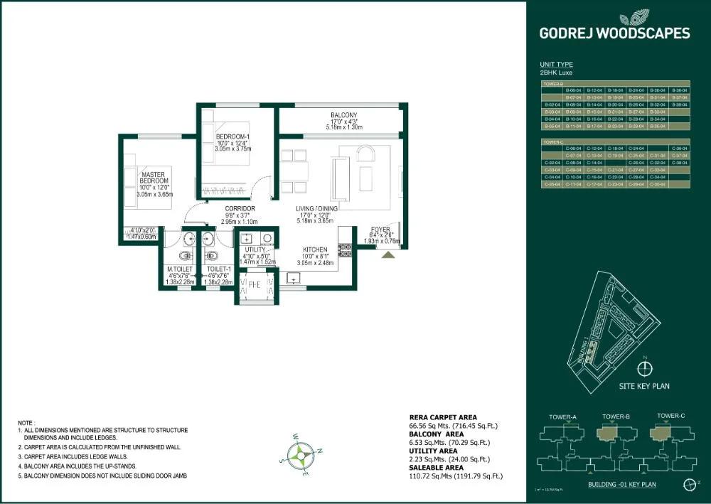 2BHK Luxe 1191 - Godrej Woodscapes Godrej Budigere Cross Godrej Whitefield