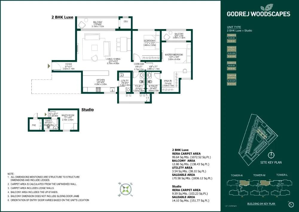 2BHK Luxe+Studio 1987 - Godrej Woodscapes Godrej Budigere Cross Godrej Whitefield