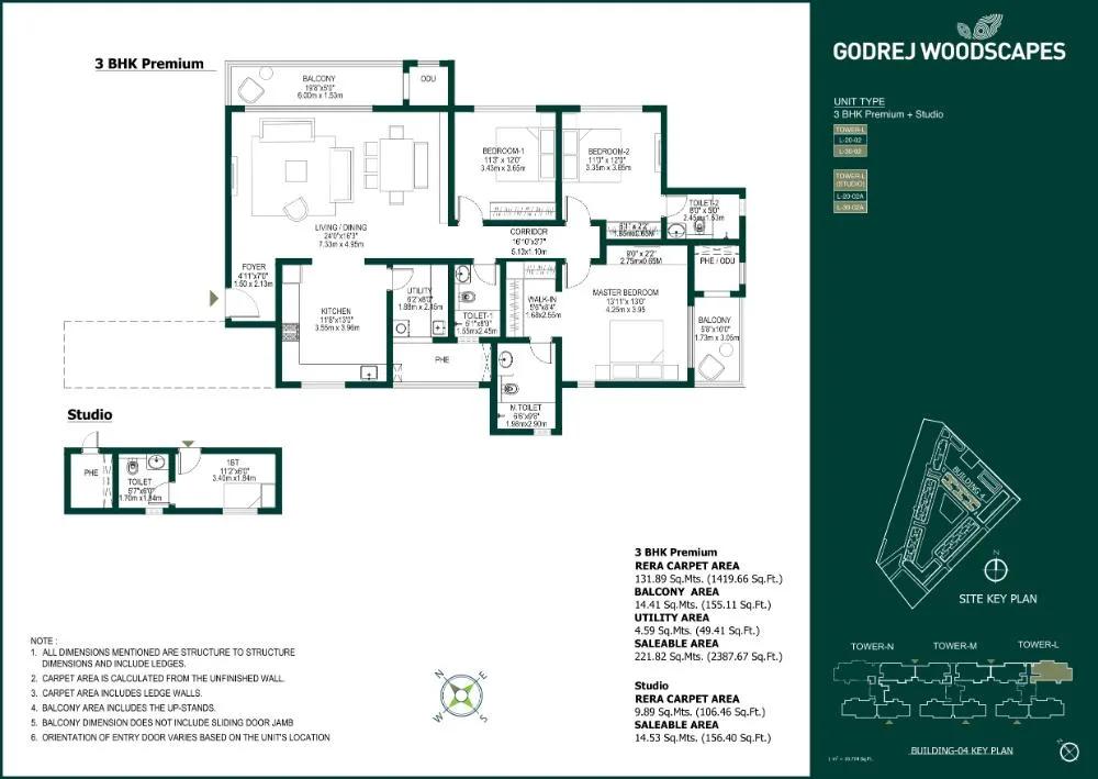 3BHK Premium+Studio 2544 - Godrej Woodscapes Godrej Budigere Cross Godrej Whitefield