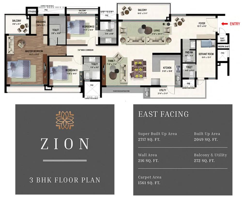 3bhk 2717 mana jardin neo