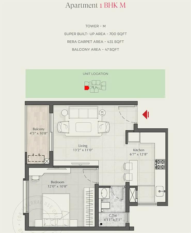1bhk 700 dnr parklink Phase 2