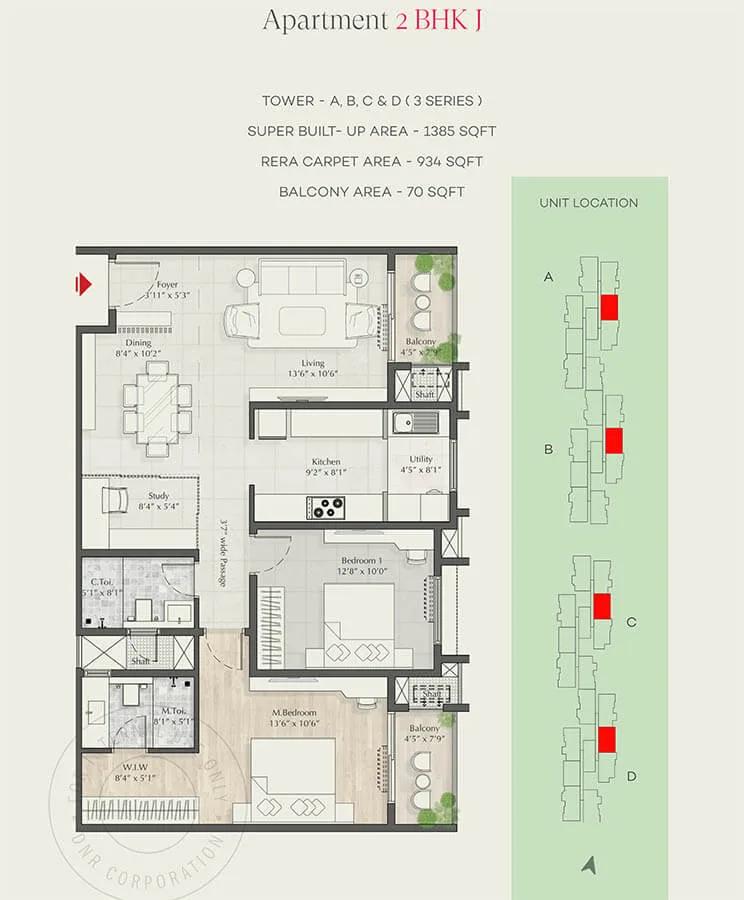 2bhk 1385 dnr parklink Phase 2