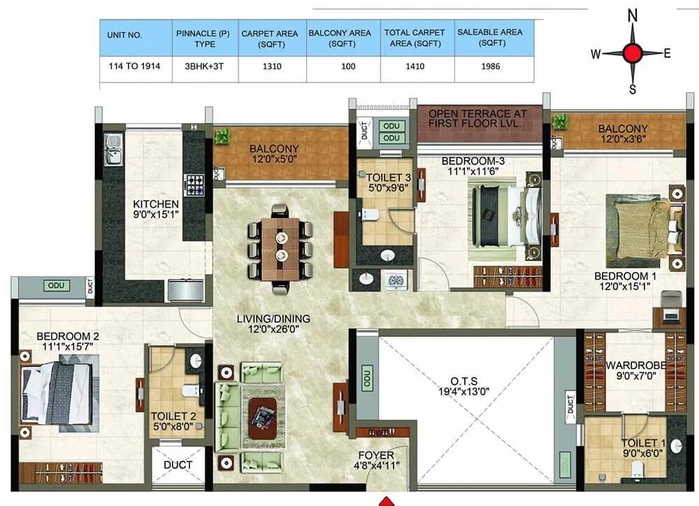 3bhk 1986 casagrand cloud9