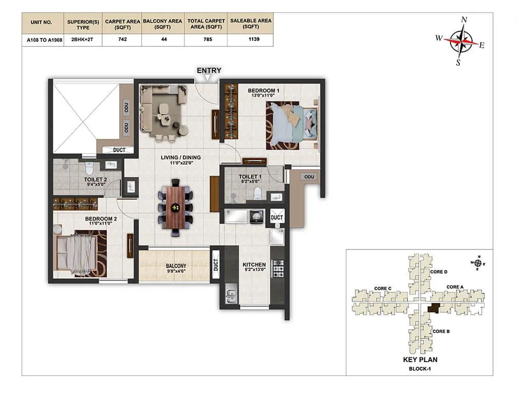 2bhk 1139 casagrand elinor
