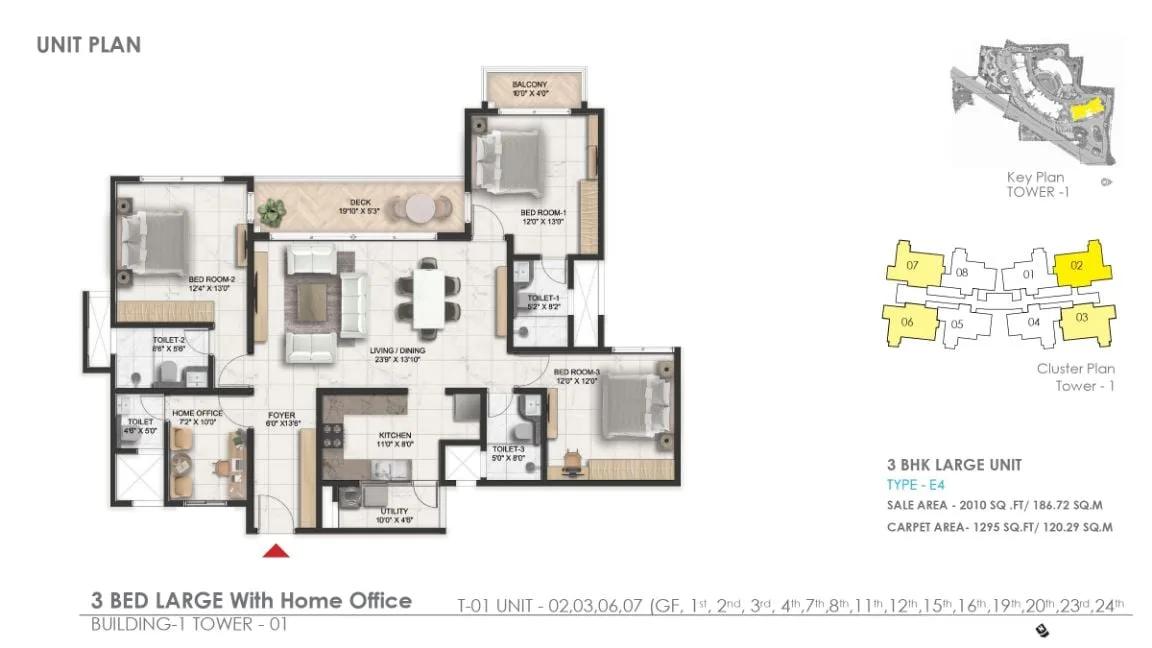2010 3bhk large prestige serenity shores