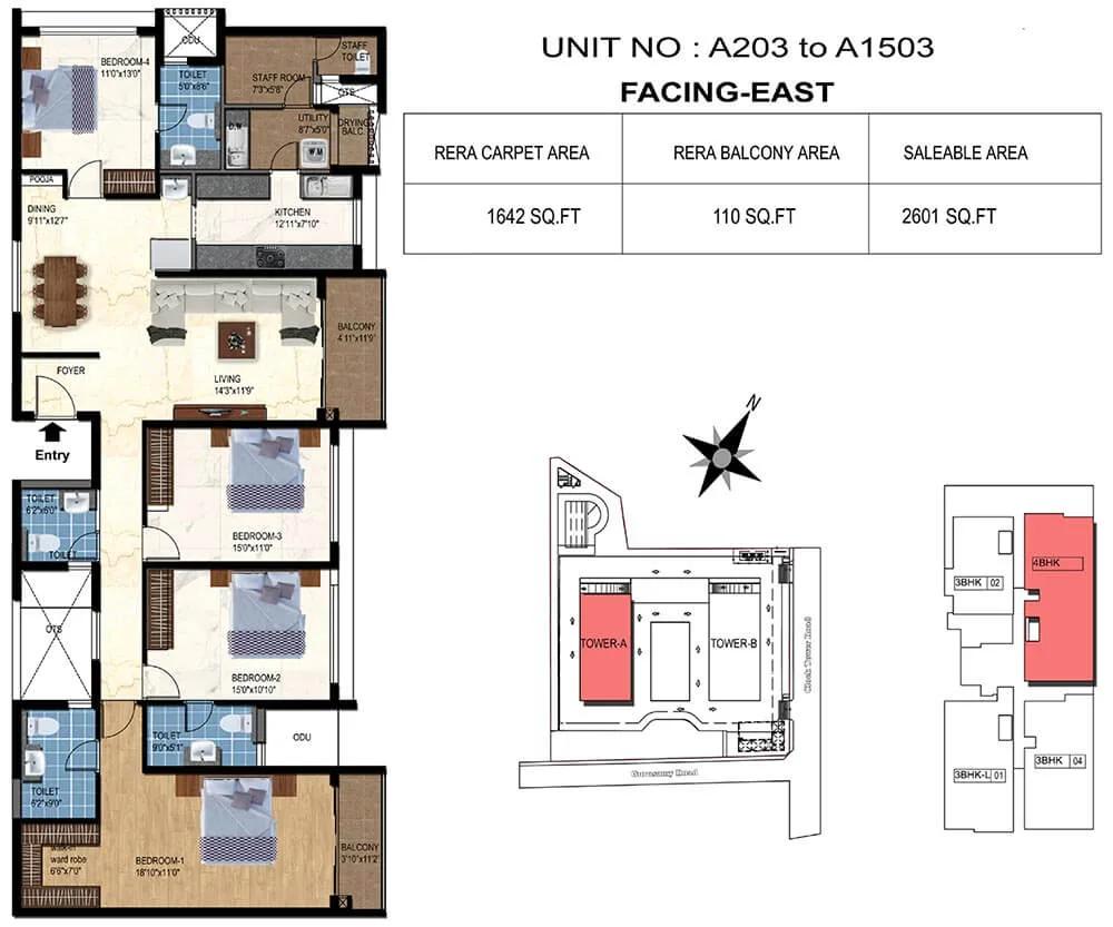 4bhk 2601 tvs emerald luxor