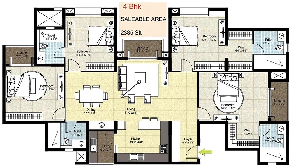 4bhk 2385 dnr arista bellandur