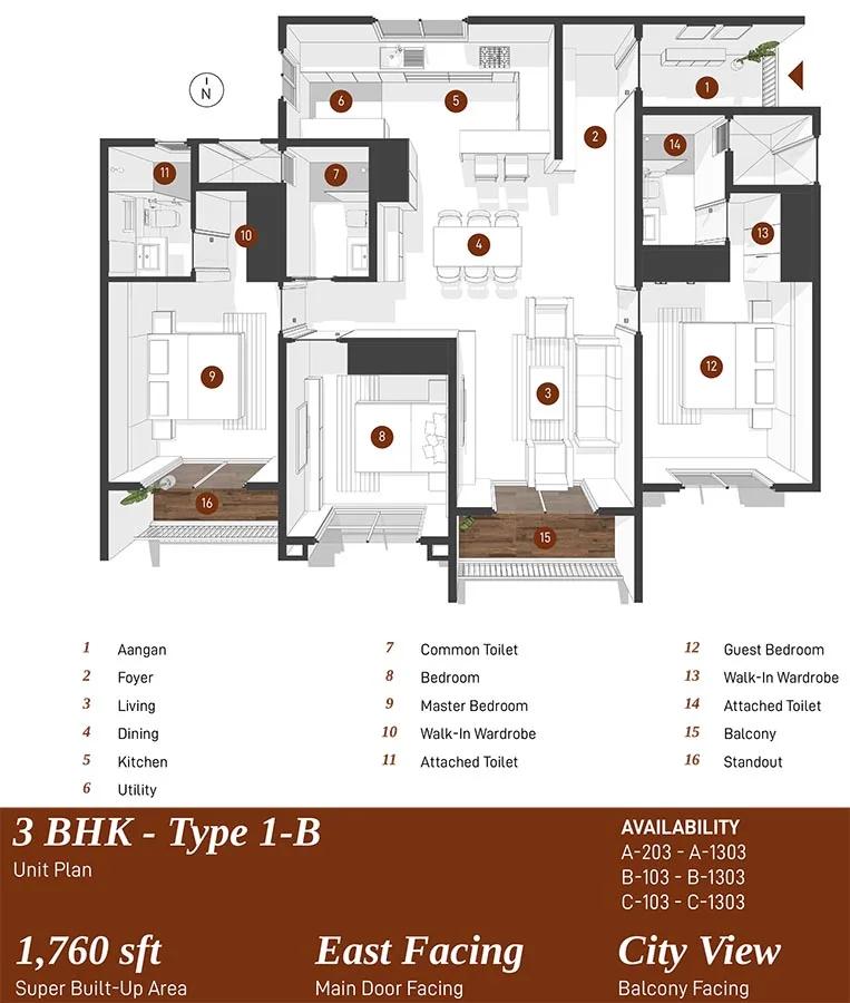 3bhk 1b 1760 spectra parijatha whitefield