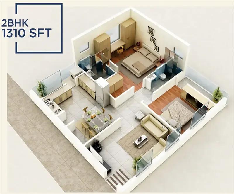 2bhk 1310 amrutha sarovar kompally hyderabad