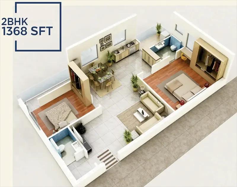 2bhk 1368 amrutha sarovar kompally hyderabad