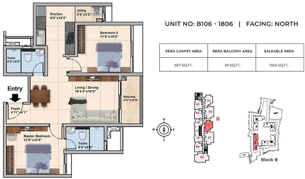 1055 2bhk+2t tvs emerald elements