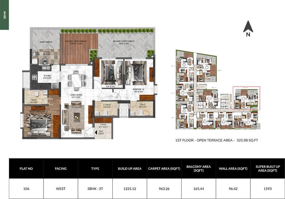 3bhk 1593 mana verdant jakkur