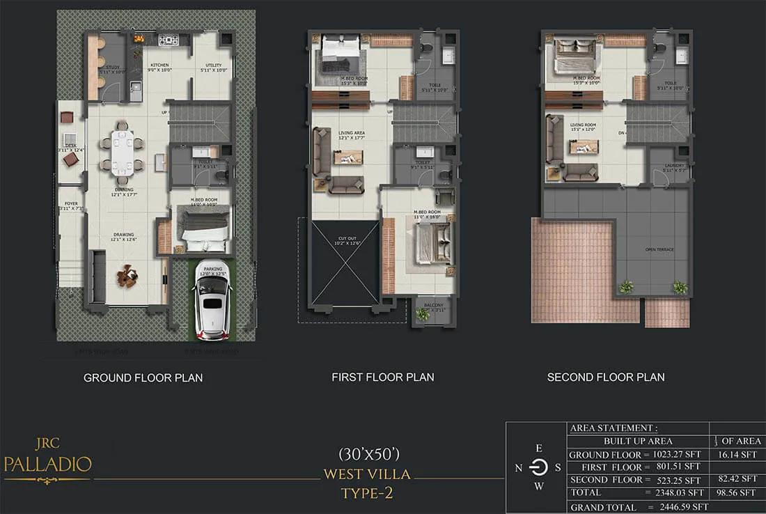 2446 4BHK Villa 30x50 - JRC Palladio