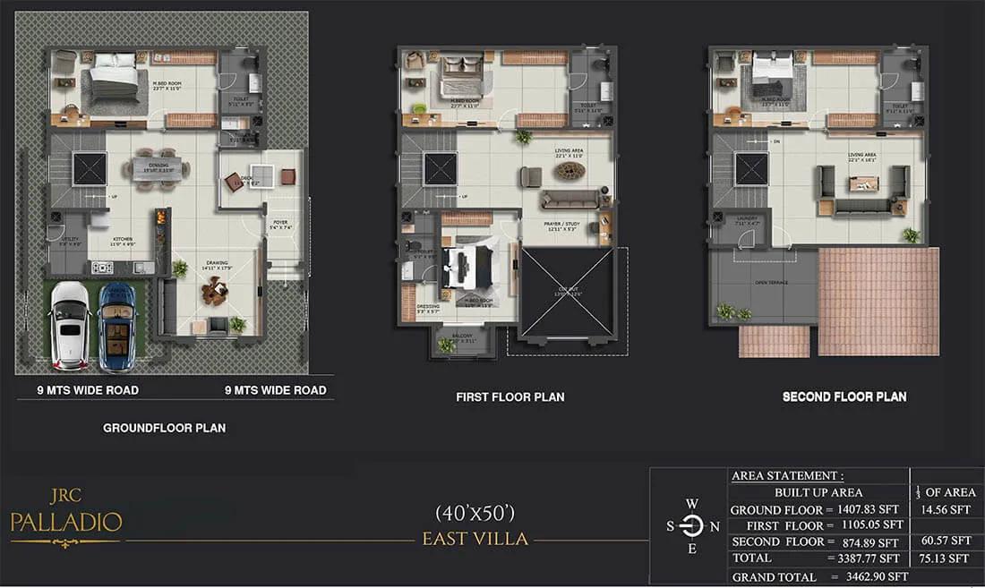 3462 4BHK Villa 40x50 - JRC Palladio